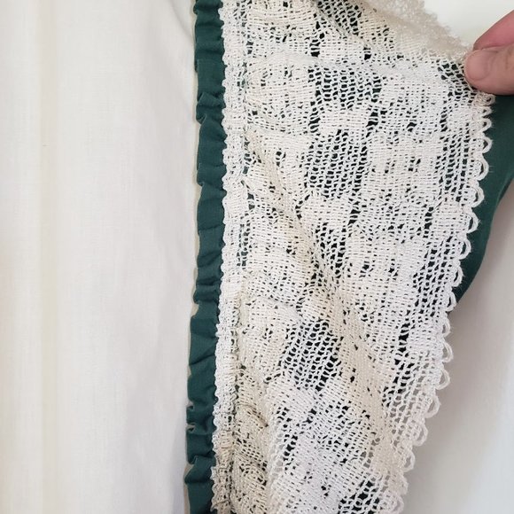 SOLD JC Penney Vtg Priscilla Curtain 88W x 64L Valance Cream Green Ruffle Rod - Picture 13 of 16